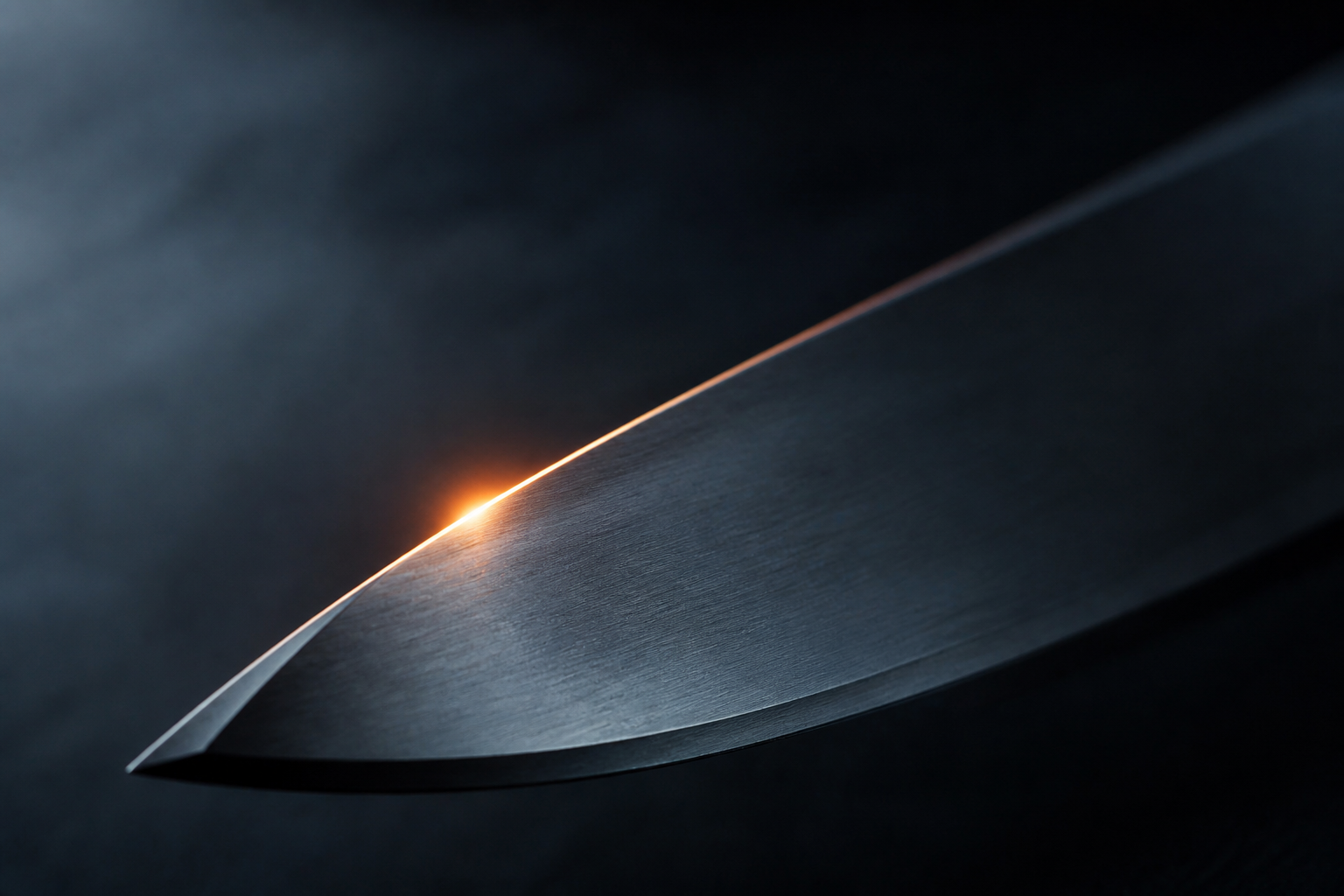 Polished steel edge in cool light