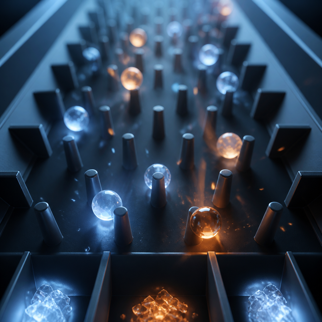 Abstract Plinko atmosphere with ice and ember light